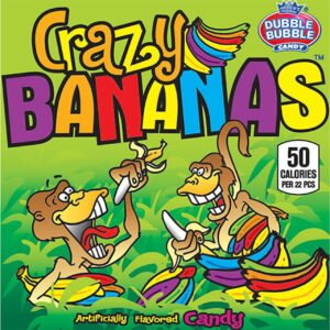 CRAZY BANANAS CANDY - 17,000 CT. Multi-colored Banana-shaped Coated Pressed Dextrose Candy