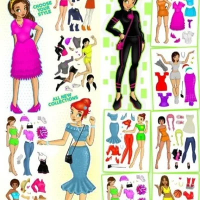 Dress Up Girls Flat Vending Machine Sticker