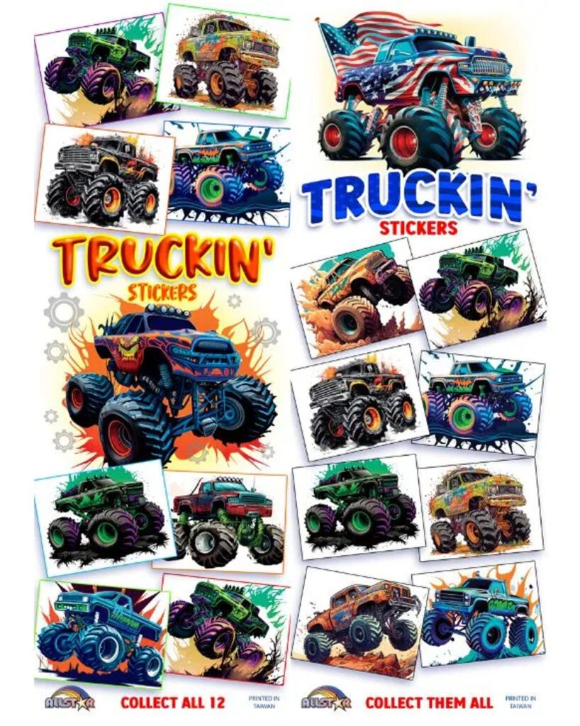 Monster Truckin' Vending Stickers 300 included