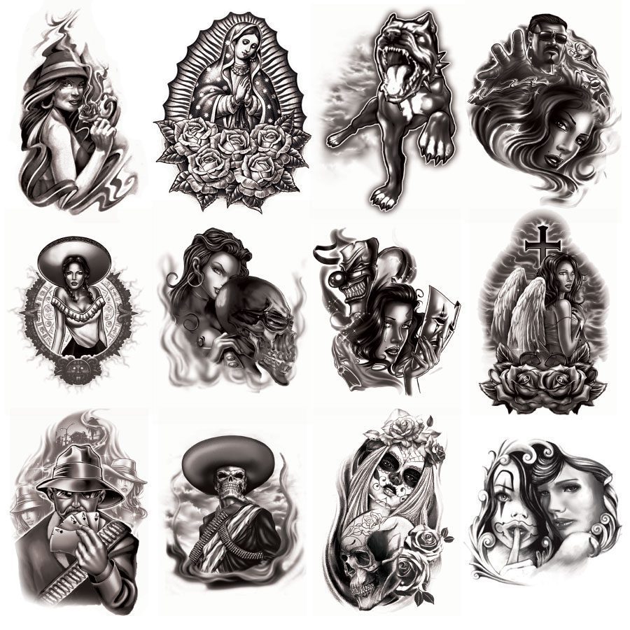 ADD6FOL-Chicano Temporary Tattoos in Folders (300 pieces)