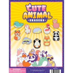 CUERD-Cute Animal Erasers Display Card Tomy