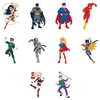 DC Comcs Tattoos in Folders for Vending Machines