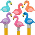 FLAMCV-Flamingo Squishies Pencil Toppers in 1.1in Capsules 250 pieces