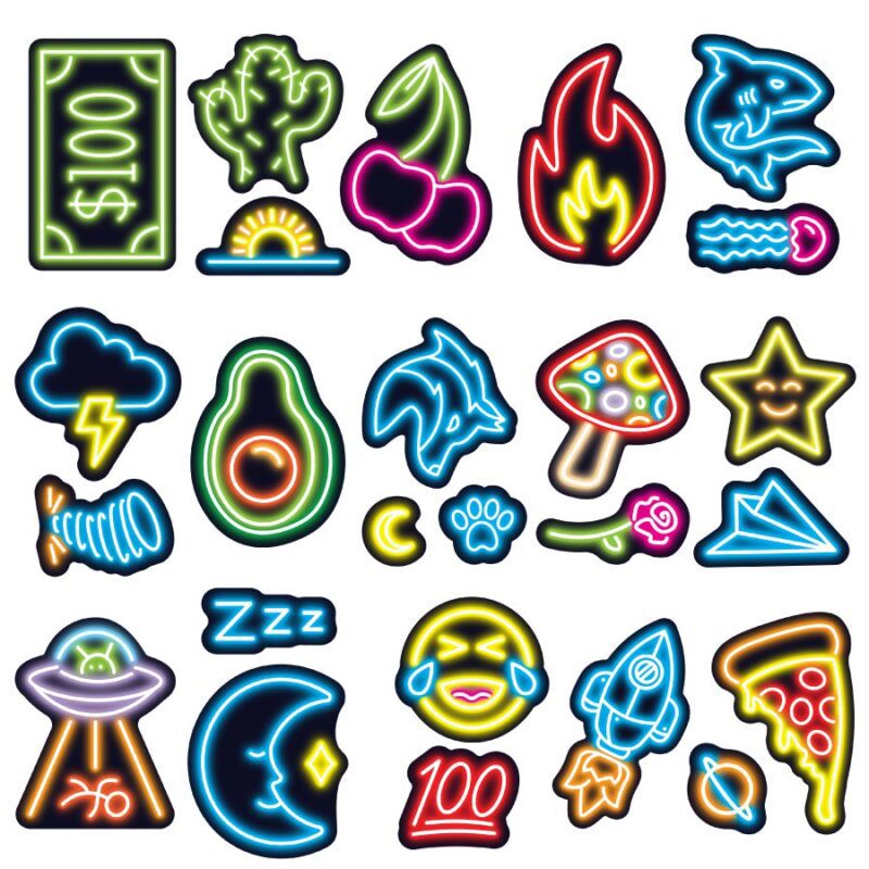 Neon Sign Vending Stickers