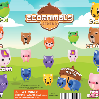 Acornimals series 3 animal toys in 2 inch tomy gacha capsules with 8 characters and mini storage container design