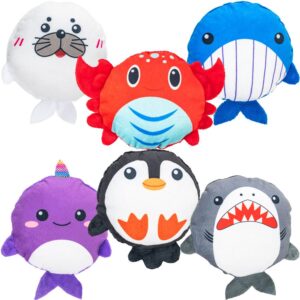 0gmix4-Round Sealife 4in Plush Asst 12pcs