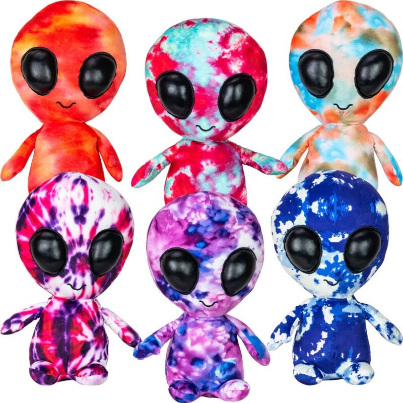 3GTDALIEN-Jumbo Tie Dye Alien Plush 11in Mix 42pcs