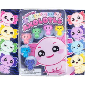 Axolotl Squishes Toys Blister Display - Dark Product Shot - aa Global - AXOLDB