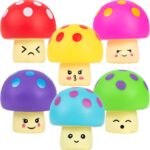 Mushrooms Rubber Characters 50 Pcs - 6 Mushrooms Group Shot - aa Global - RUA8B