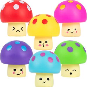 Mushrooms Rubber Characters 50 Pcs - 6 Mushrooms Group Shot - aa Global - RUA8B