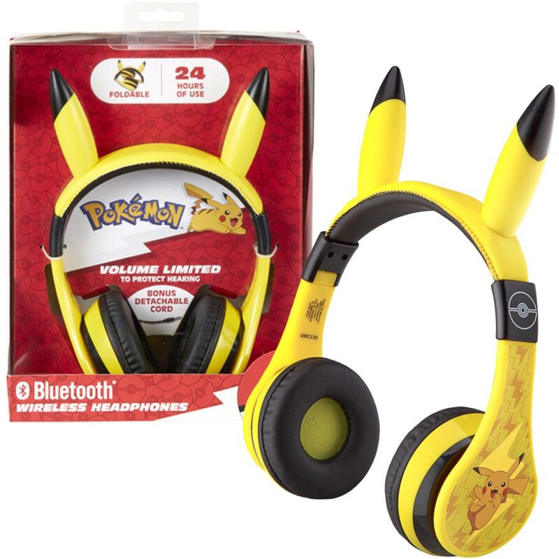 Pokemon Pikachu Bluetooth Headphones - Product Shot - aa Global - EL0490