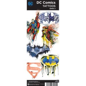 WAR52FOL-DC Comics Logo Tattoos in Folders 300pcs