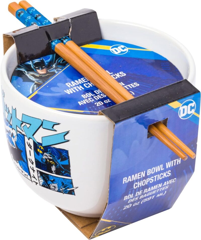 Batman Ramen Bowl with Chopsticks