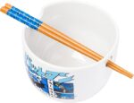 DC Comics Batman Japanese Manga Panels Ceramic Ramen Noodle Rice Bowl with Chopsticks