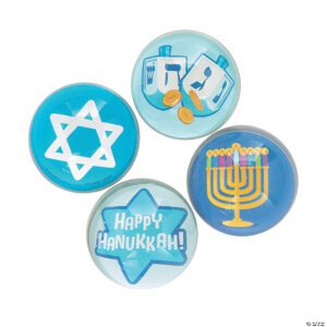 32mm Hanukkah Bouncy Balls (240-Pack) - Festive Rubber Balls for Holiday Fun