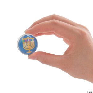 32mm Hanukkah Bouncy Balls (240-Pack) - Festive Rubber Balls for Holiday Fun