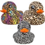 Rubber Deluxe Animal Pattern Ducks 6in (12pcs)