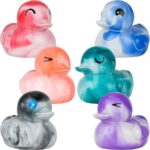 Rubber Marble Color Ducks 6in (12 pcs)