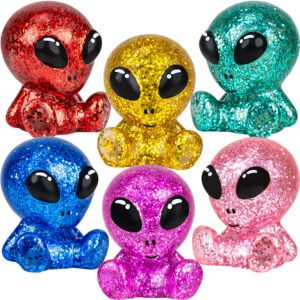 Glitter Sitting Aliens 2 5In 50Pcs - 6 Glitter Aliens