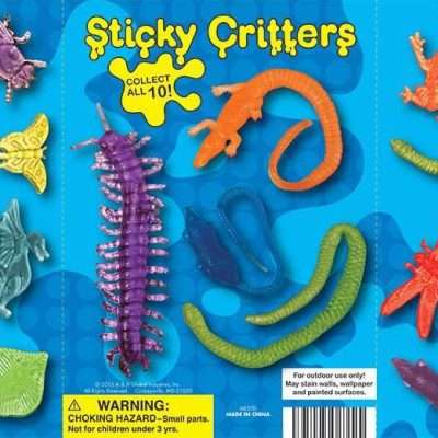 Sticky Critter Toys in 2-Inch Vending Capsules – 250 Count Case of Stretchy Crawlers