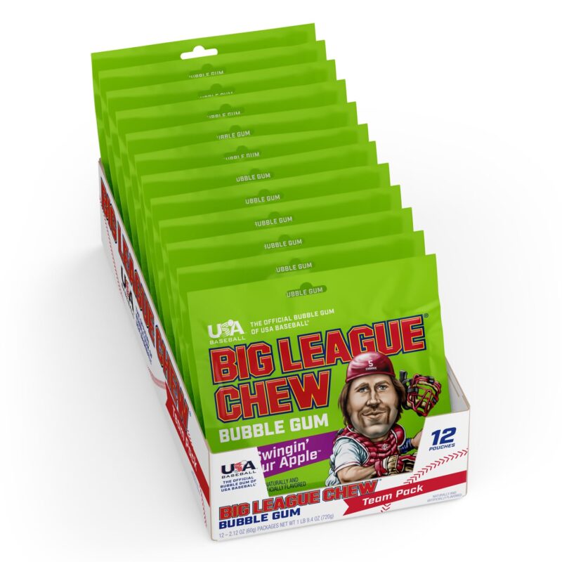 Big League Chew Swingin’ Sour Apple (12 Pouches)