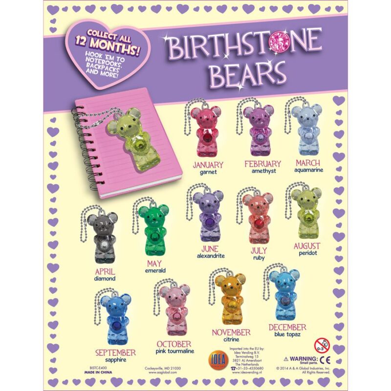 Birthstone Bears Asst 100pcs