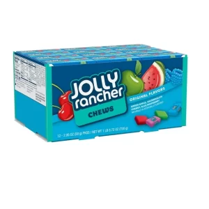 Jolly Rancher Chews Assorted Fruit Flavored Candy, Box 2.06 oz, 12 Count