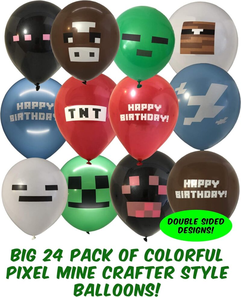 Minecraft Balloons Asst. Characters (24 Pcs.)