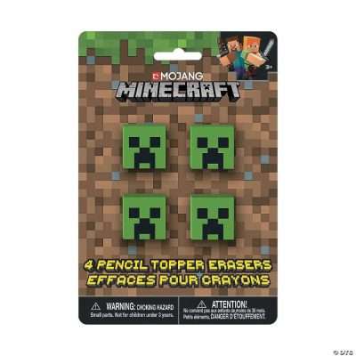 Minecraft Creeper Pencil Erasers – 16 Pack of Pixelated Toppers