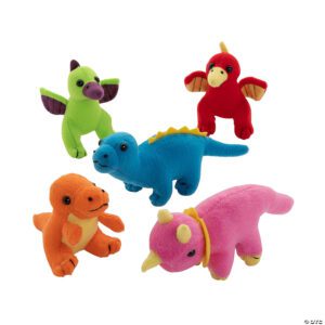 Mini Neon Stuffed Dinosaurs