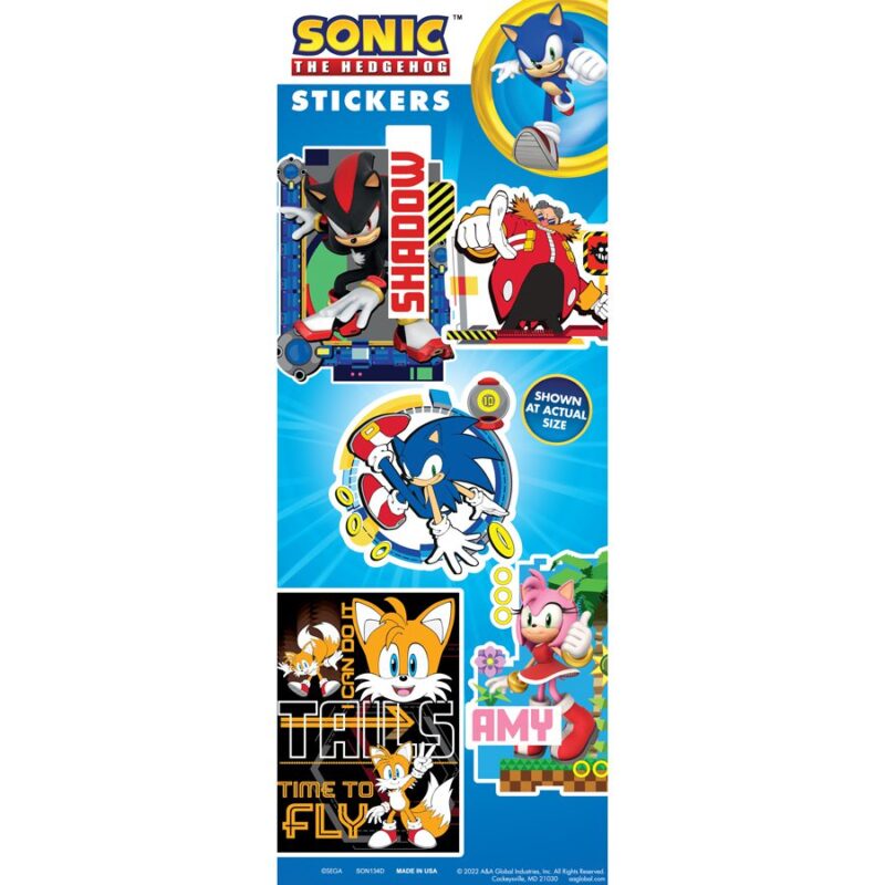 Sonic The Hedgehog Stickers Display Card