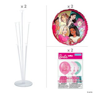 barbie ballon assortment table centerpiece