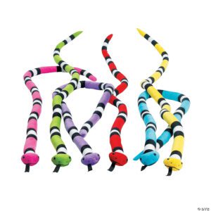 60" Bulk Plush Snakes Asst. Colors, 24-Pack