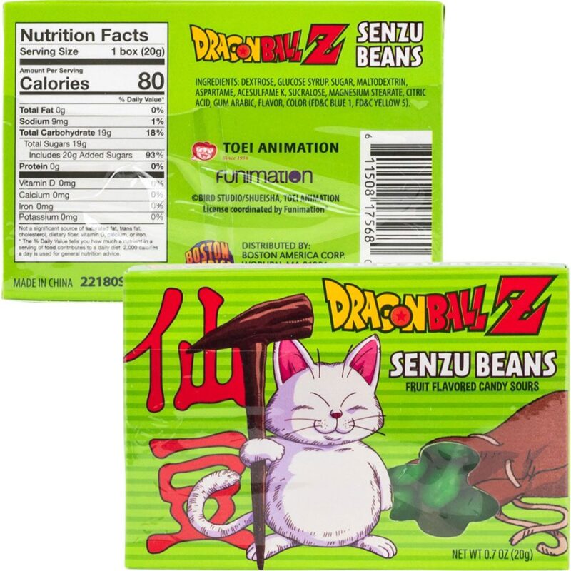 Dragon Ball Z Senzu Beans Box 12Pcs - Front Back Beans Box Shot