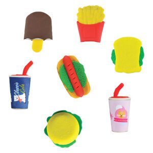 Fast Food Erasers in 1.1in Capsules (250 Pcs.)