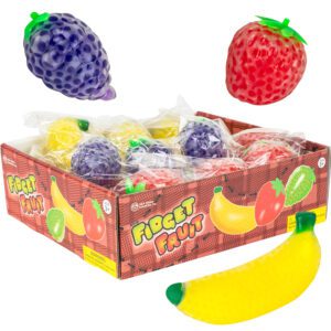 Fidget Fruit Bead Ball 3in Asst. Box (24 Pcs.)