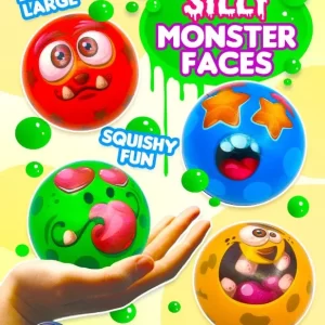 Monster Face Foam Balls 4 inch (12 Pcs.)