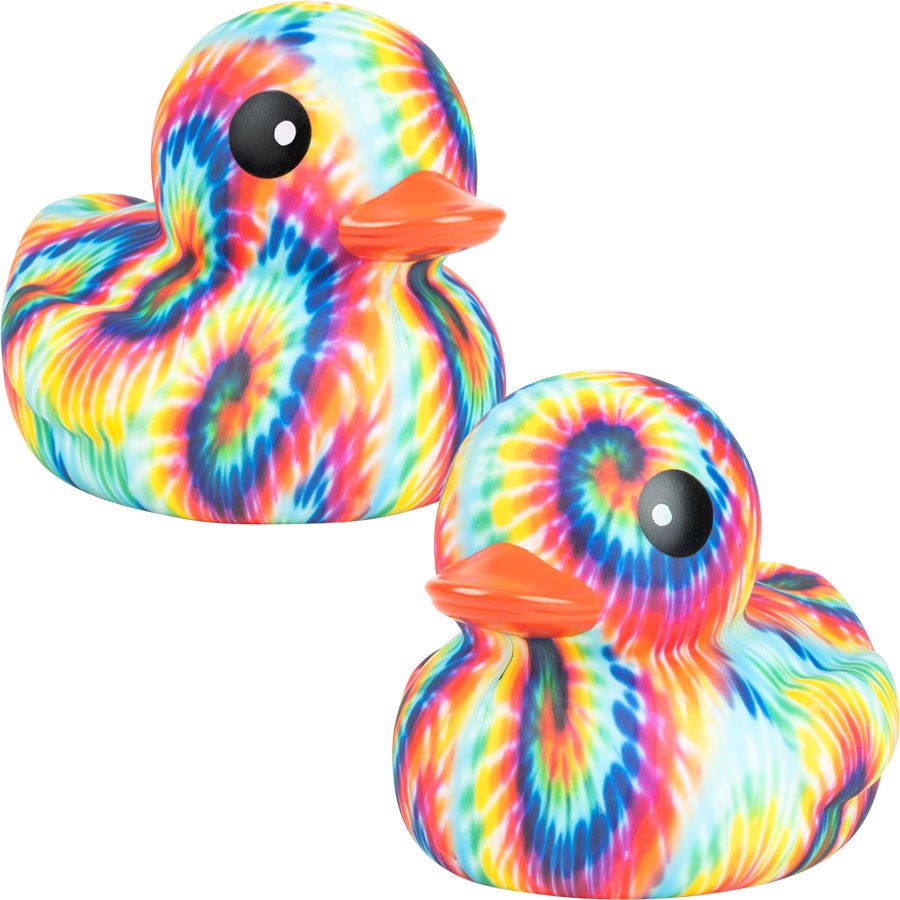 Rubber Deluxe Tie Dye Ducks - Rainbow Tie Dye Duck