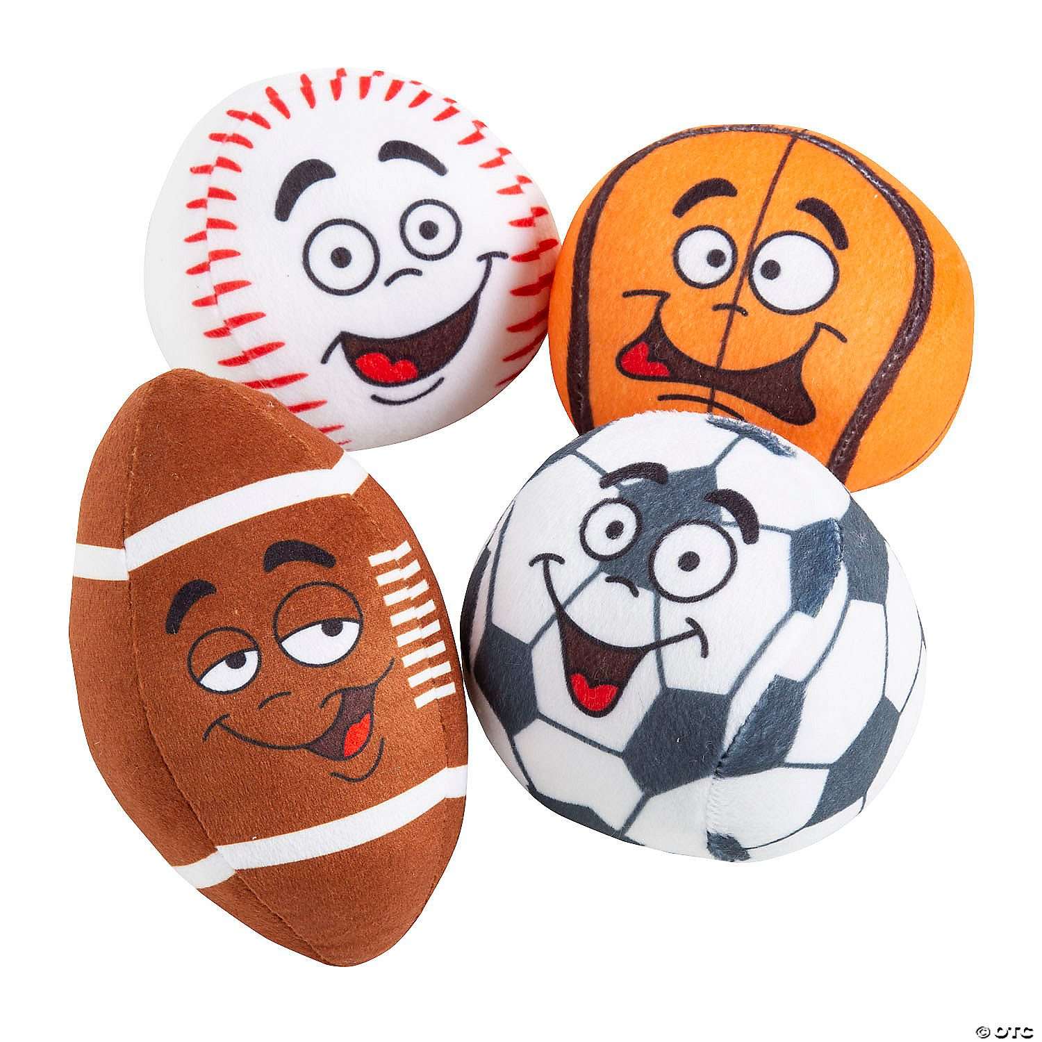 Small character plush sports balls, 180 pieces