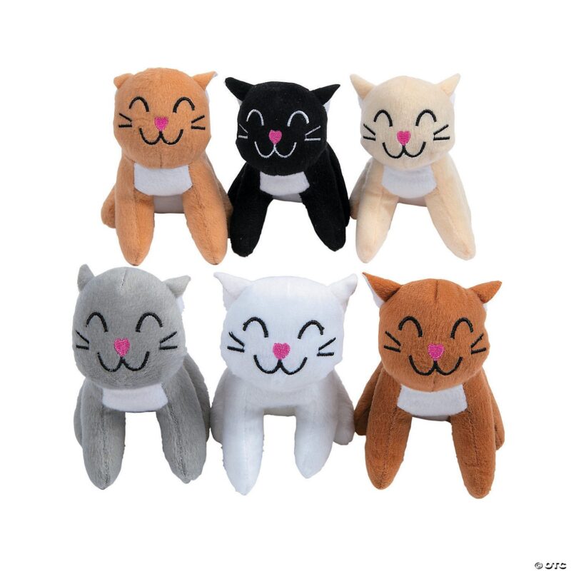 Smiling stuffed cats plush