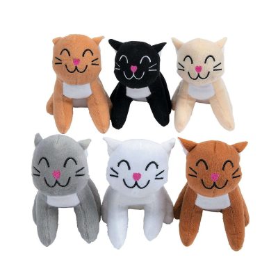 Smiling stuffed cats plush