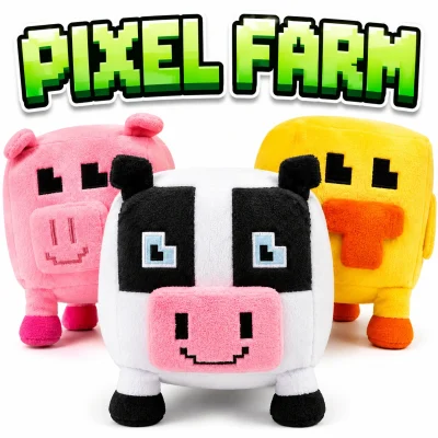 "Emoji Buddies plush toy assortment featuring six yellow emoji character plush dolls with full bodies and expressive faces, including sunglasses smile, laughing tears, heart eyes, kiss face, tongue-out smile, and happy smile. Displayed on a white background with a bold orange-and-yellow EMOJI BUDDIES title above."