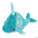 20 Inch Jumbo Blue Narwhal Plush, 15 Pieces