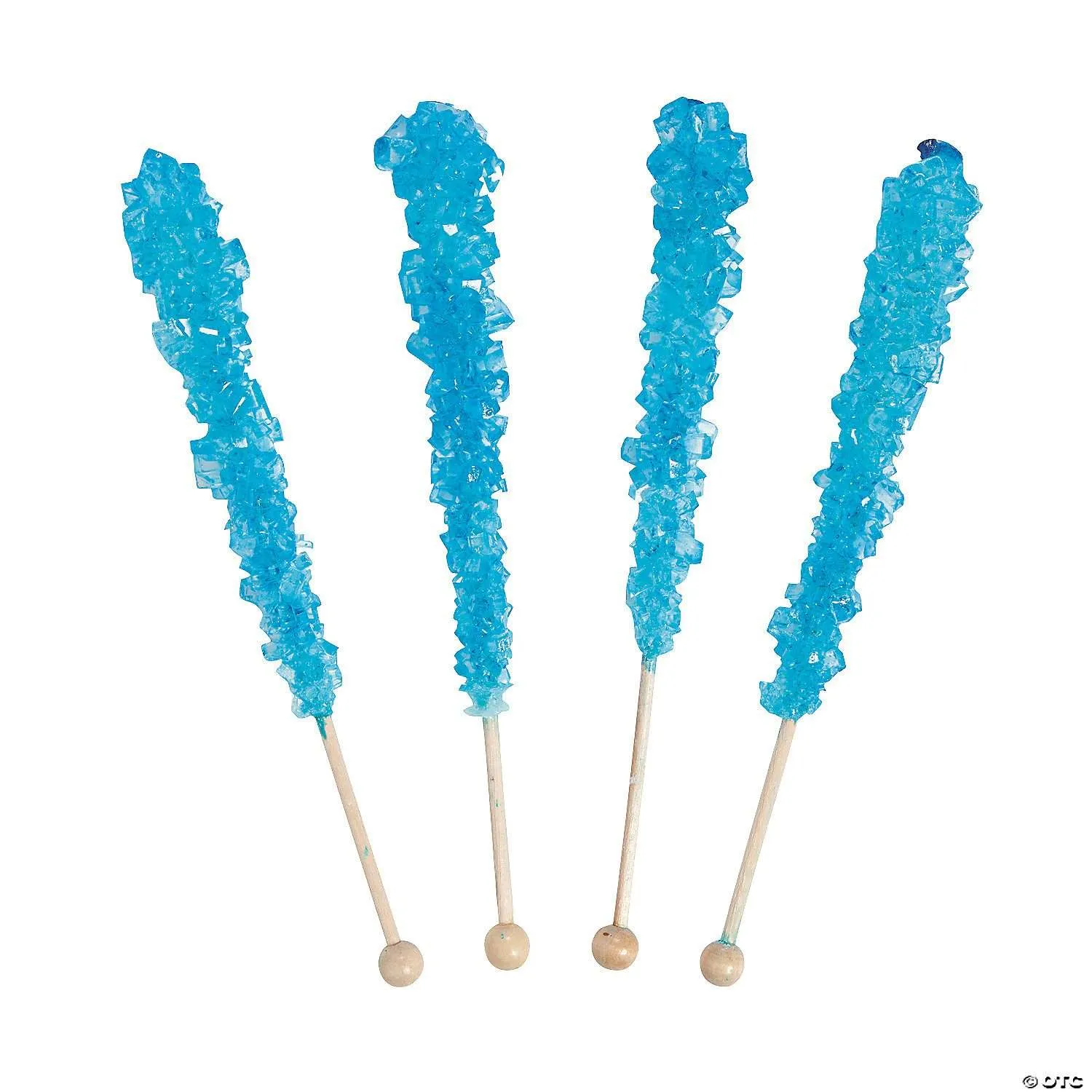 Blue Rock Candy Pops in bulk, individually wrapped on wooden sticks