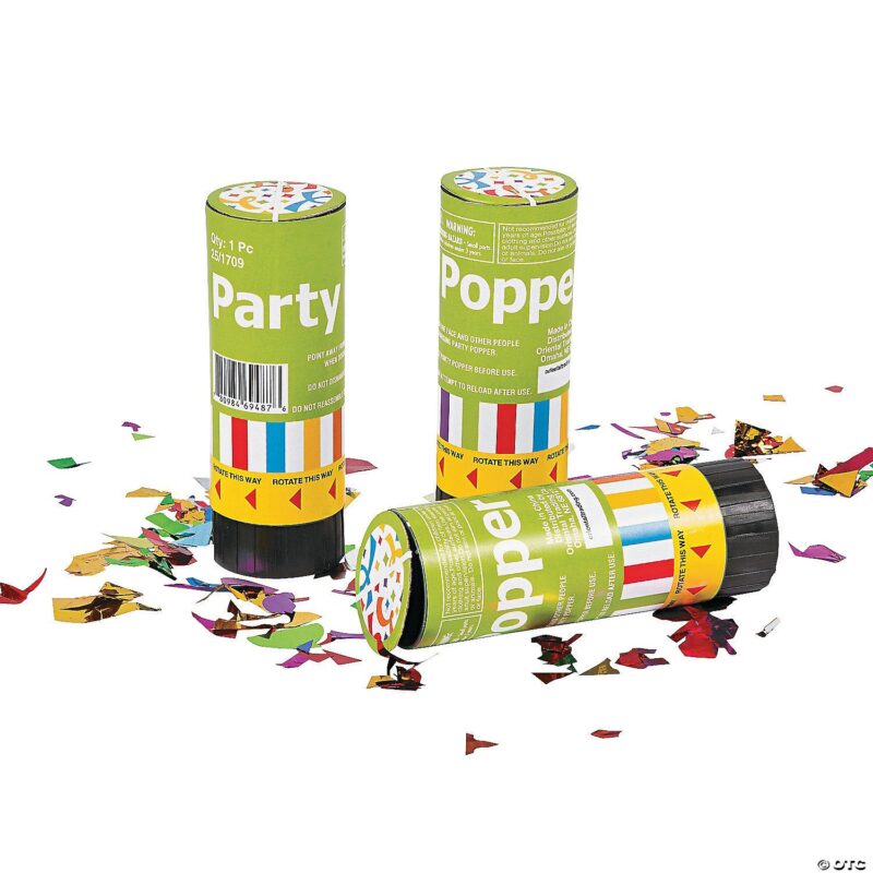 Plastic Party Poppers - 10 Dozen