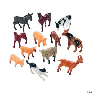 Small Vinyl Farm Animals Bulk - 372 Pieces