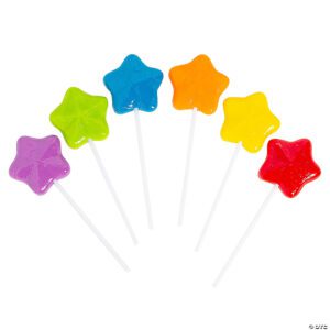 Star-shaped rainbow lollipops