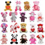 10-14 Inch Valentine's Day Stuffed Animals 60 PACK Holiday Plush