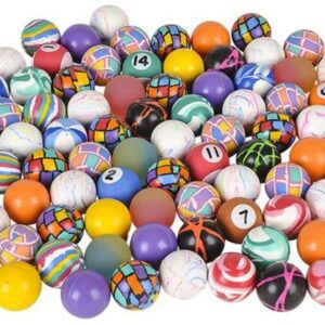 Assorted 27MM Bouncy Balls for Vending Machines – Solid Colors, Pool Balls, Stripes, Marbles (2,000 CT)