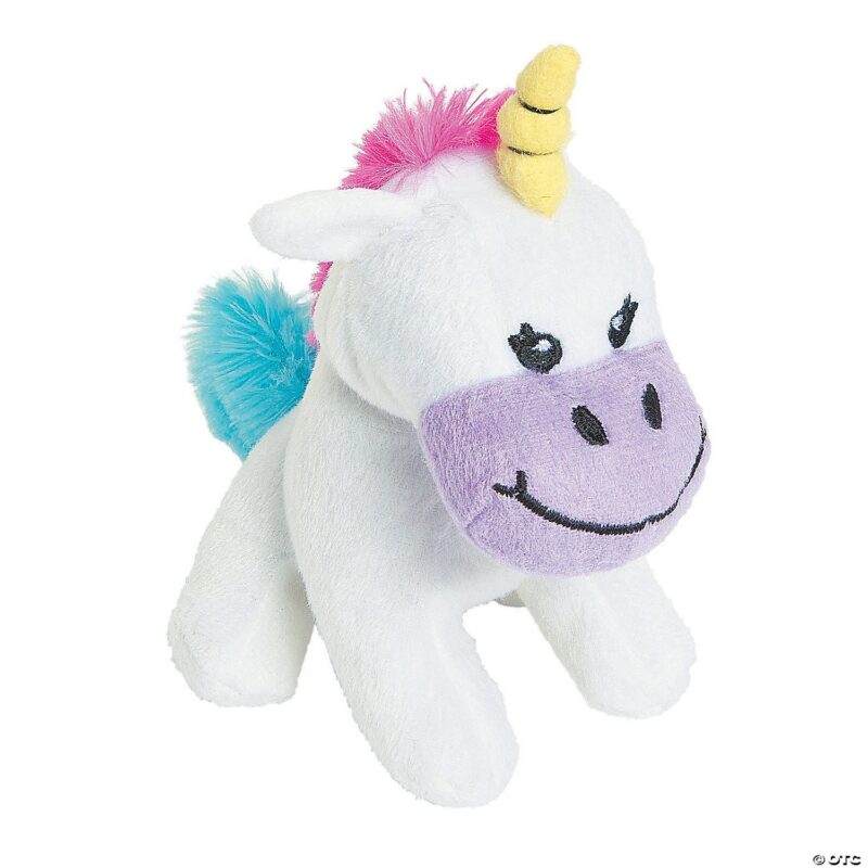 4.5-inch Plush Unicorn with Pink Mane and Turquoise Tail